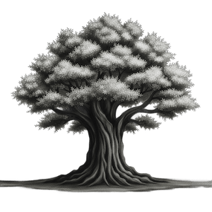 A towering tree with a massive trunk